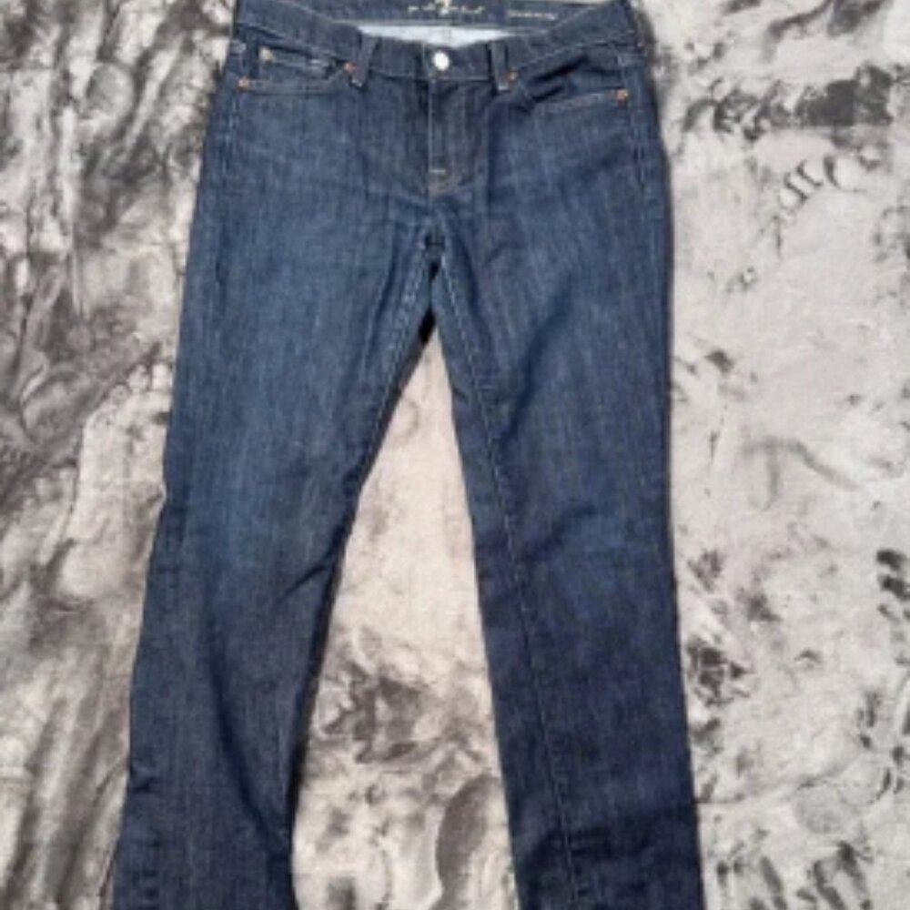 7 For All Mankind Dark Wash Skinny Jeans - Size 29